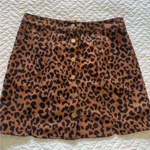 Very J Brown Leopard Print Mini Skirt